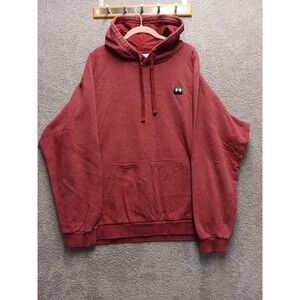Under Armour Men's XXL Hoodie Burgundy / Maroon Pullover Sweatshirt Kangaroo Poc